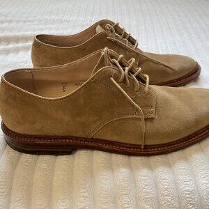 Alden Unlined Suede Plain Toe Blucher in Tan